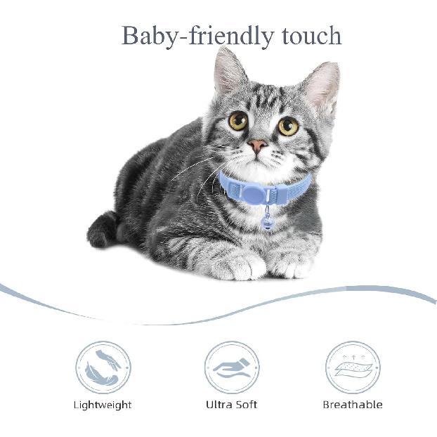 Breakaway Cat Collar with Bell, Safety Buckle Kitten Collar, Elastic Strech Quick Release, Adjustable Lightweight Collars for Girl Boy Cats, Pet