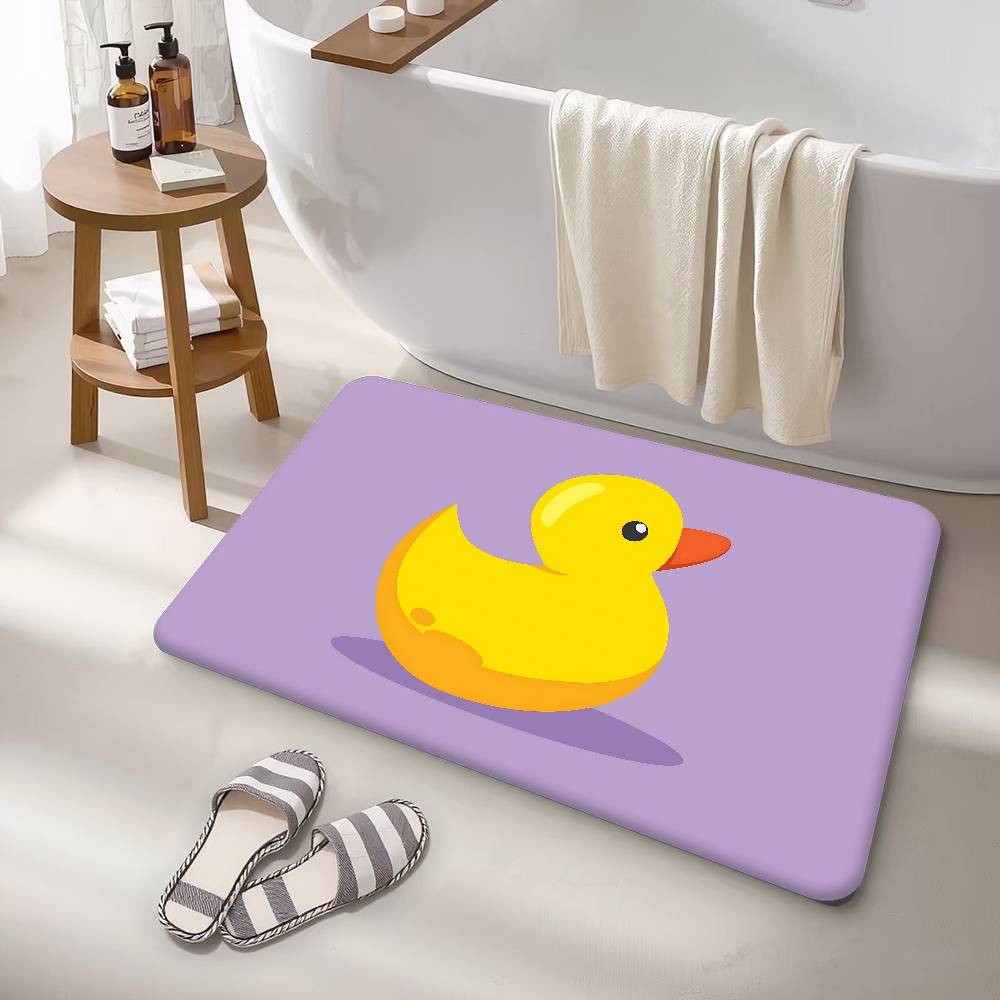 Yellow Duck Cartoon Pattern Floor Carpet Nordic Style Home Doormat Bathroom-Toilet Mats Bedroom Bedside Mats