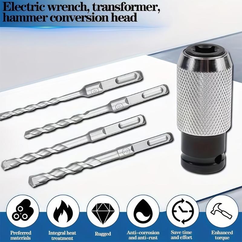 Hammer Drill Converters Impact Wrench Adapter with Leather Rings Pin Design Secure Connection Long Last Performances