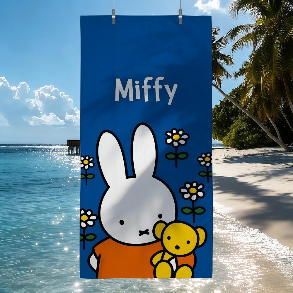Cartoon M-miffy Towel Quick Drying Beach Towels Are Suitable For Swimming Pools Camping Yoga And The Gym