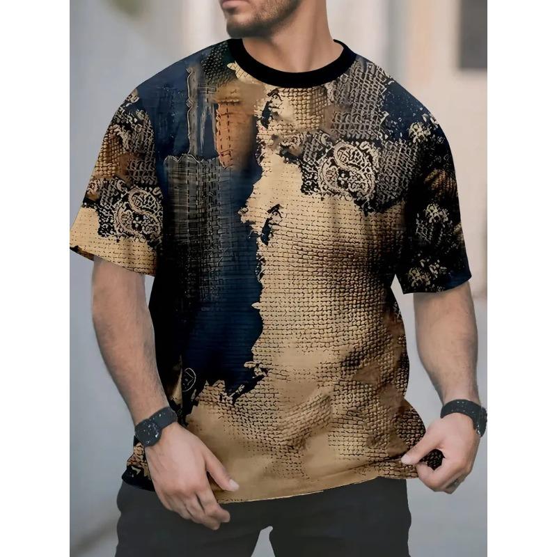 American cartoon gradual change color printing short-sleeved crew neck t-shirt, summer new loose versatile casual top