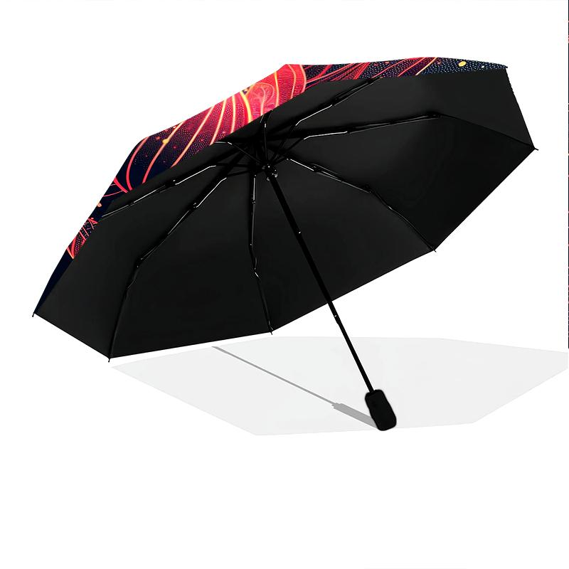 1 PC Automatic Folding Umbrella - Beautiful flowers Pattern, Portable & Foldable Design with 8 Ribs, Christmas Birthday Gifts