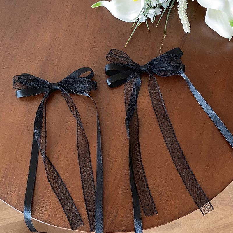 Bowknot Lace XL Duckbill Clip for Women's Double Ponytail | Girly Hair Accessory