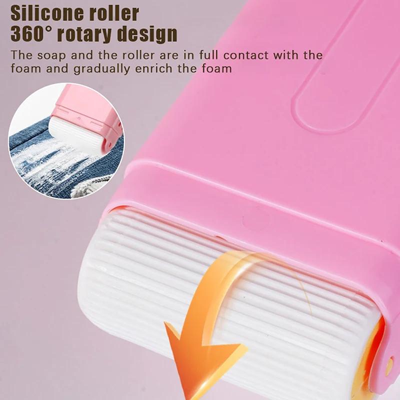 Hand Free Scrubbing Soap Box Brush Multifunctional Foam Box Household Automatic Soap Drain Roller Laundry Soap Drainage Type