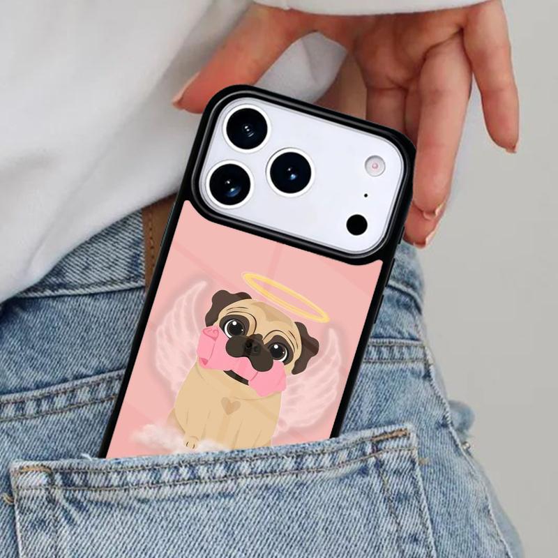 Pug Dog Funny Cartoon Phone Case for iPhone 17ProMax 12 13 14 15 16e 17 Pro Max Plus Air Cover