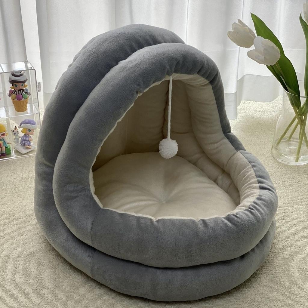 Legowisko dla kota Mata dla zwierząt Ciepłe Miękkie Pluszowe Legowisko dla zwierząt z Pokrowcem Okrągłe Gniazdo do spania dla kota psa Jaskinia dla małych psów kociąt