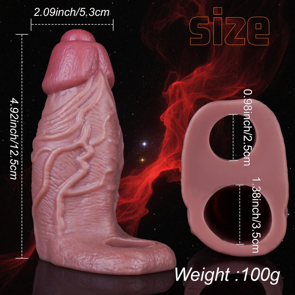 Reusable Liquid silicone Condom Enlargement Penis Sleeve Extender Enhancer Penis Cocks Cover Adult Sex Toys For Men