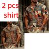 Moda Casual Abbigliamento per la Casa Camicie da Uomo Stampa Labirinto Geometrico Retrò Maniche Corte Moda Estiva Uomo e Donna Camicia per le Vacanze
