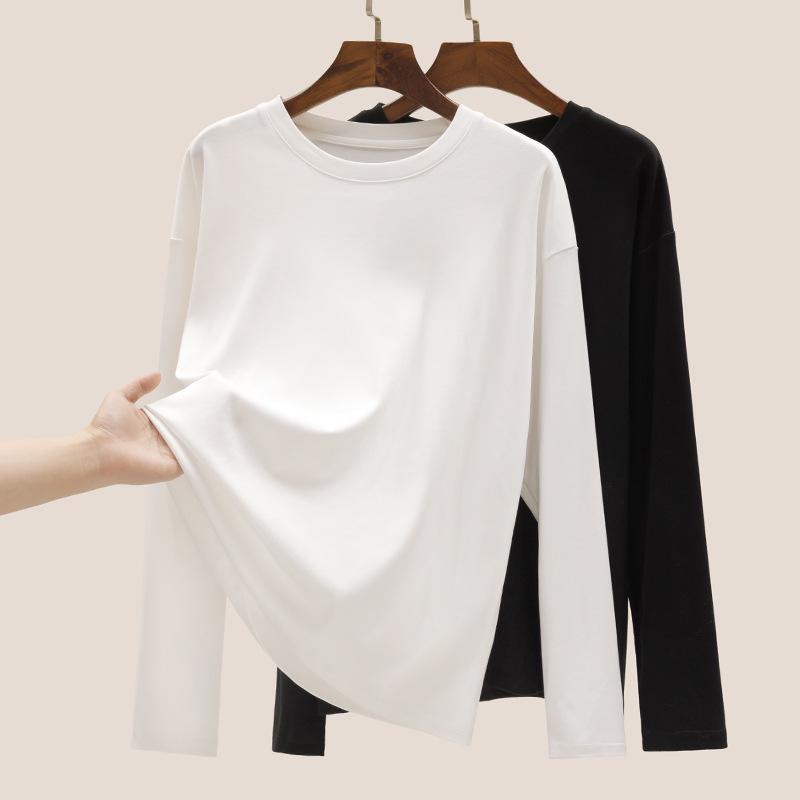 

Женская высококачественная белая футболка с длинным рукавом - Коллекция Весна 2025 5XL