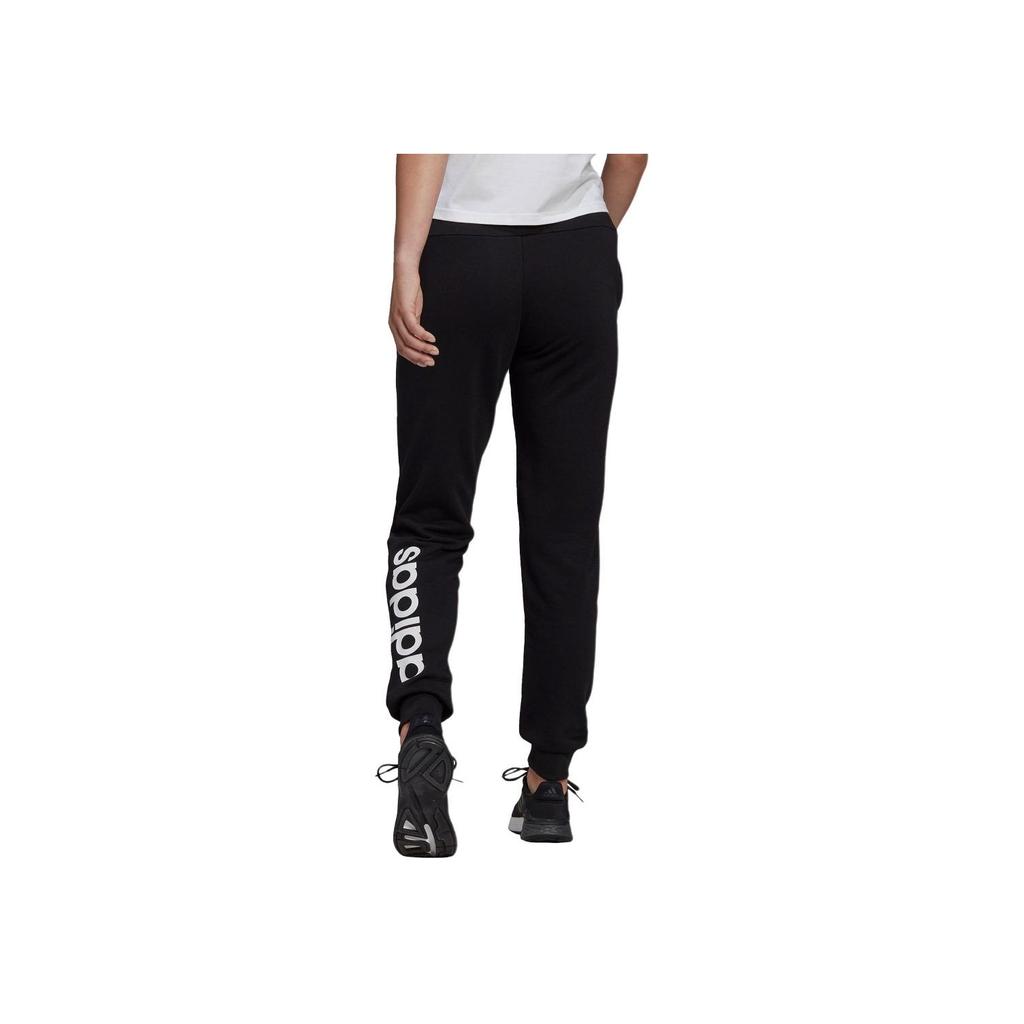 Adidas Solid Color Logo Print Drawstring Casual Pants Women Bottoms Black GM5526