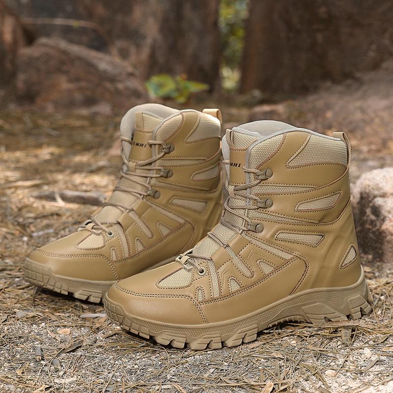 New Large Size Military Boots Men's Outdoor High-top Desert Tactical Hiking Shoes Military Boots Men
