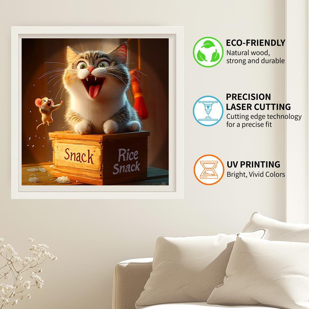 1000-Piece Colorful Cats Art Jigsaw Puzzle for Adults | Vibrant Rainbow Fantasy Painting | Animal-Themed Brain Teaser with Decor