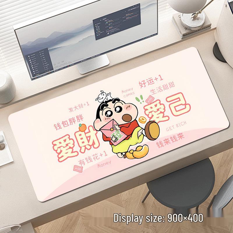 Extra Large Cartoon Text Mouse Pad - Customizable Girls' Desktop Keyboard Pad