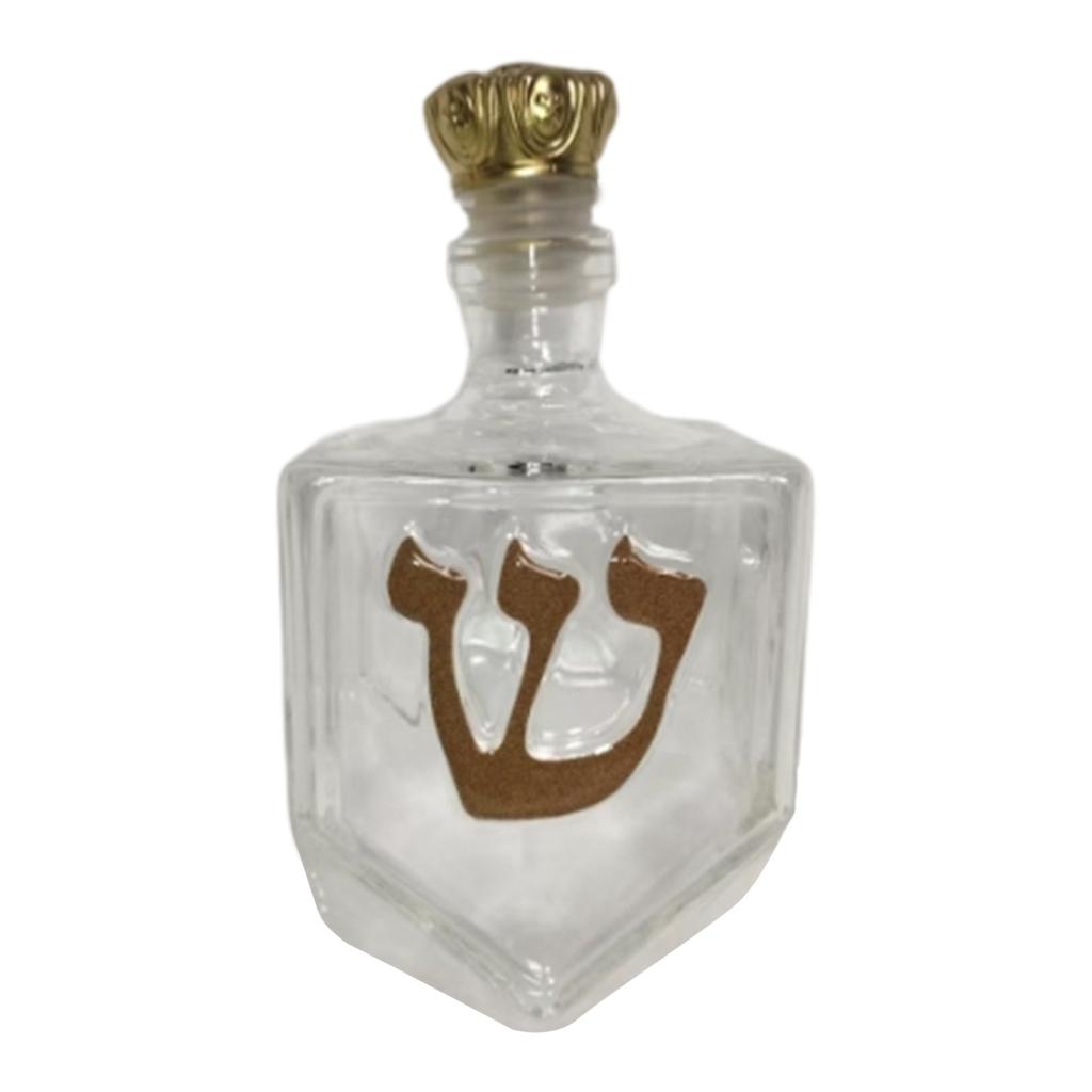 Hanukkah Dreidel Whiskey Bottle W/ Golden Hebrew Letters Crown Cap Novel Whiskey Bottles for Festival Home Bar Display