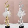 Beautiful Resins Ballerinas Statue Ballet Dancer Figurine Dancing Girl Sculpture for Artistics Home and Office Decors