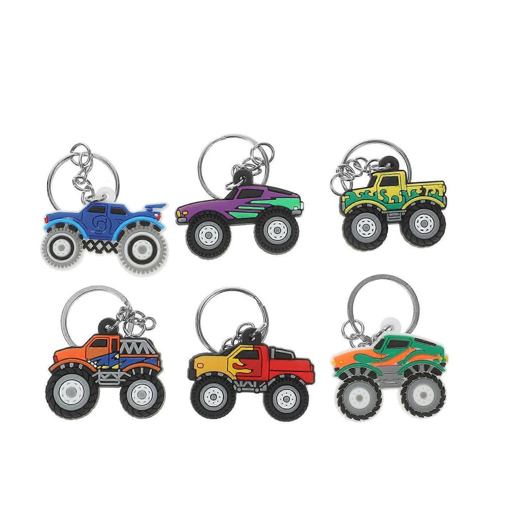 Keychain for Girls Cartoon Vehicle Shape Prevent Key Confusion 6Pcs