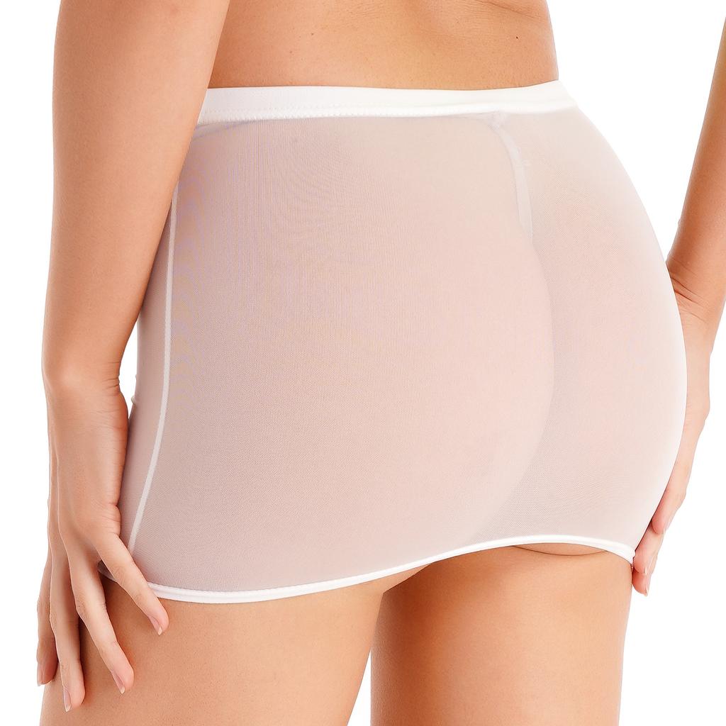 Dámská průsvitná jednobarevná mini sukně Elastický pas Pružná Nízký pas Noční klub Párty sukně