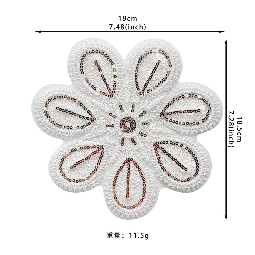 Mesh Cotton Thread Woven Sequins Flower Patch Clothing Top Sweater T-Shirt Decorative Cloth Sticker Accessories