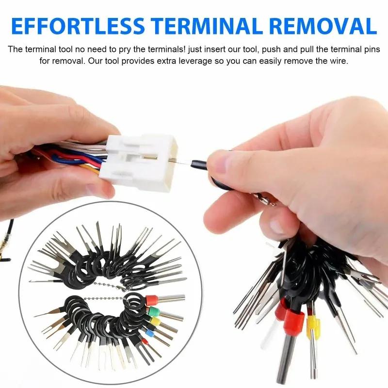 41PCS Waterproof Bag Terminal Removal Kit Stylus Wiring Crimp Connector Pin Extractor Puller Terminal Repair Tools