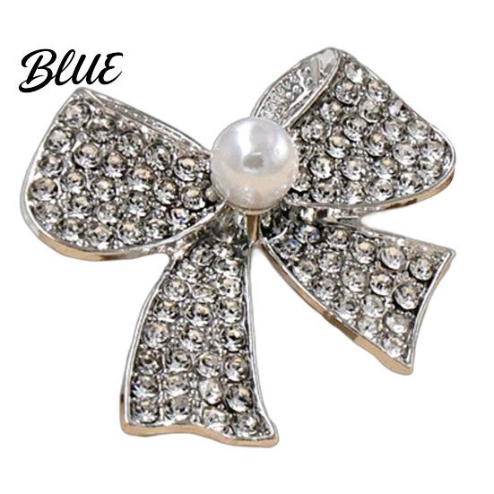 Lightweight Bow Accessory Brooch Pin 3D Design with Imitation Pearl