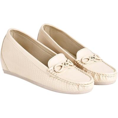 Shoetopia Women'S Zip Loafers Cream (5 Uk)