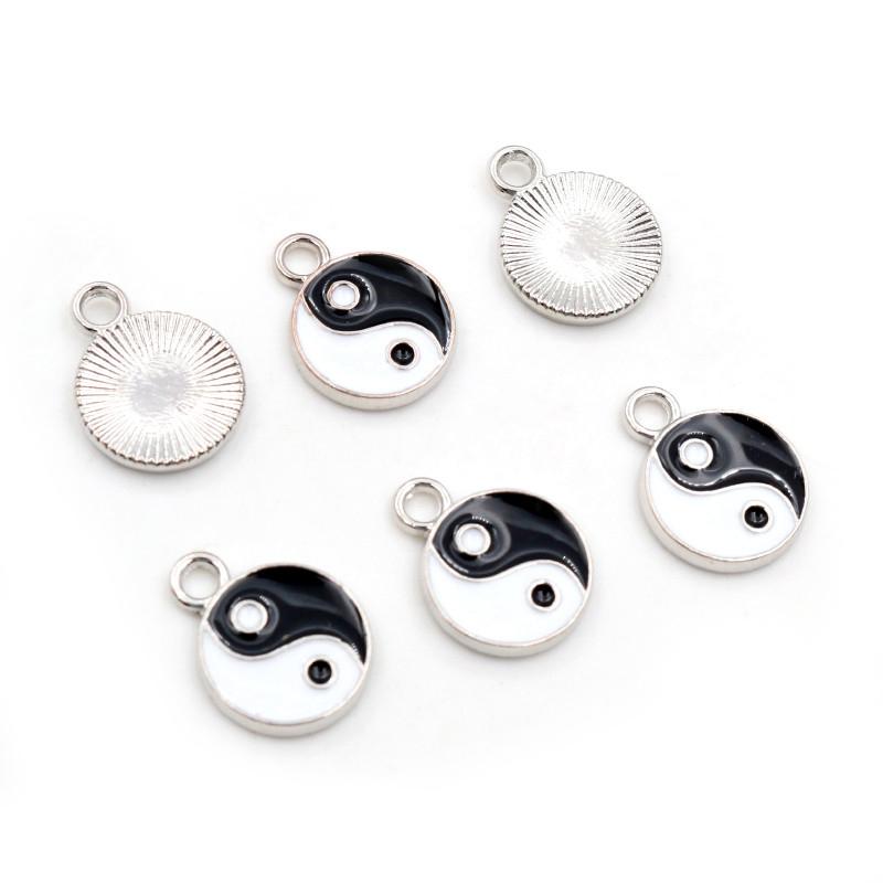 Fashion New Alloy Metal Drop Oil Two-Sided Kit Tai Chi Bagua Macroporous Charms