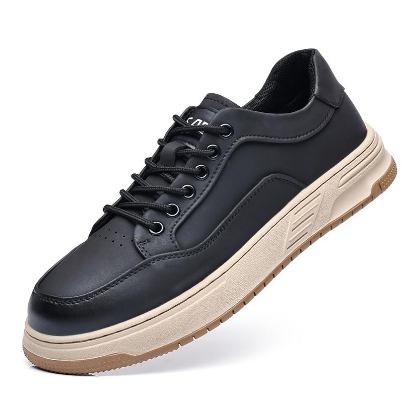 

Роскошные 2024 новые мужские противоскользящие вулканизированные туфли на открытом воздухе модные повседневные кожаные туфли ручной работы на плоской подошве классические кроссовки с толстой подошвой 44 чёрный