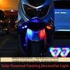 Car Solar Power Strobe Warning Light Motorcycle Tail Colorful LED Night Rear Collision Flashing Signal Lamp Waterproof LED Light