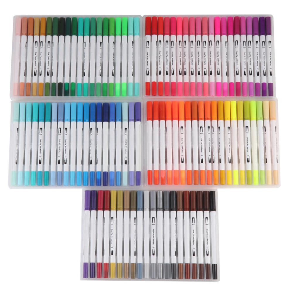 100 Farben Doppelspitzen Pinselstifte Malerei Kunstmarker Zeichnen