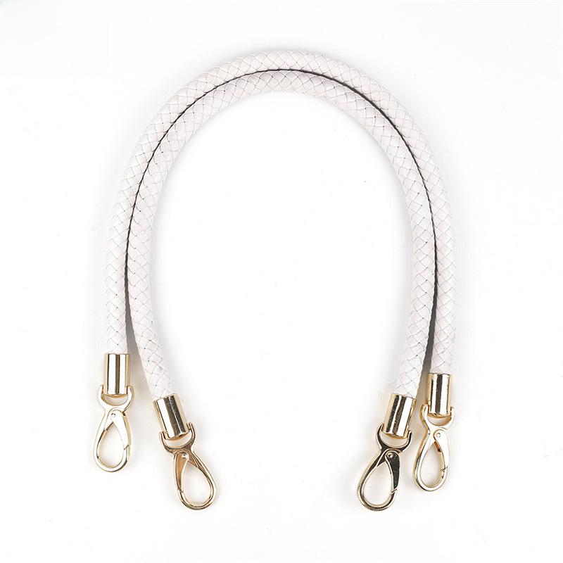 60cm Black PU Leather Woven Bag Handle Strap - Imitation Leather Shoulder Accessory