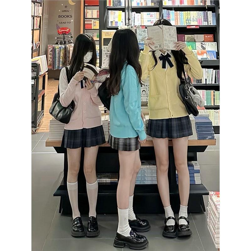 

Sakura Girl College Style Long Sleeve Cardigan Sweater: Autumn & Winter JK Uniform Knitwear Extra Large (XL)