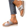 Mode Gummi Flip Flops Damenschuhe Damen Hausschuhe auf Keil Niedrige Plateau Hawaiianisch 2025 Sommer Mädchen Rom Baumwollstoff Pantoletten Huf