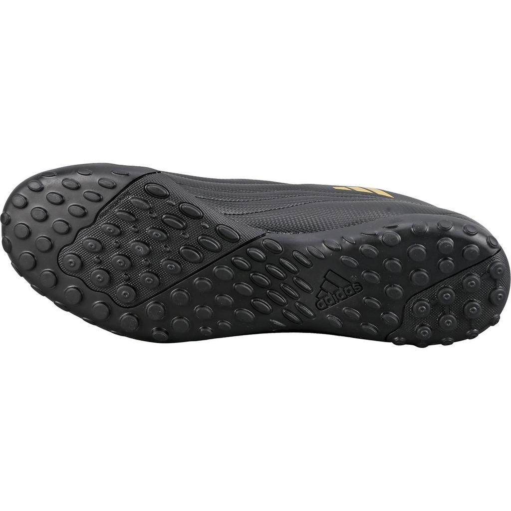 Adidas Deportivo 2 Round Head Logo TF (Rubber Studs) Hard Ground Artificial Grass Ultra-Fiber Football Shoes Men Football Shoes Black Gold ID0874