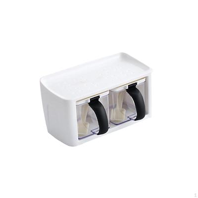 Condiment Jars with Spoon Kitchen Spice Pots Food Storage Container Portable Seasoning Organizer Box