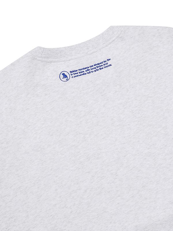 BBC EARTH Animal Embroidery Patch Sweatshirt_Melange Grey