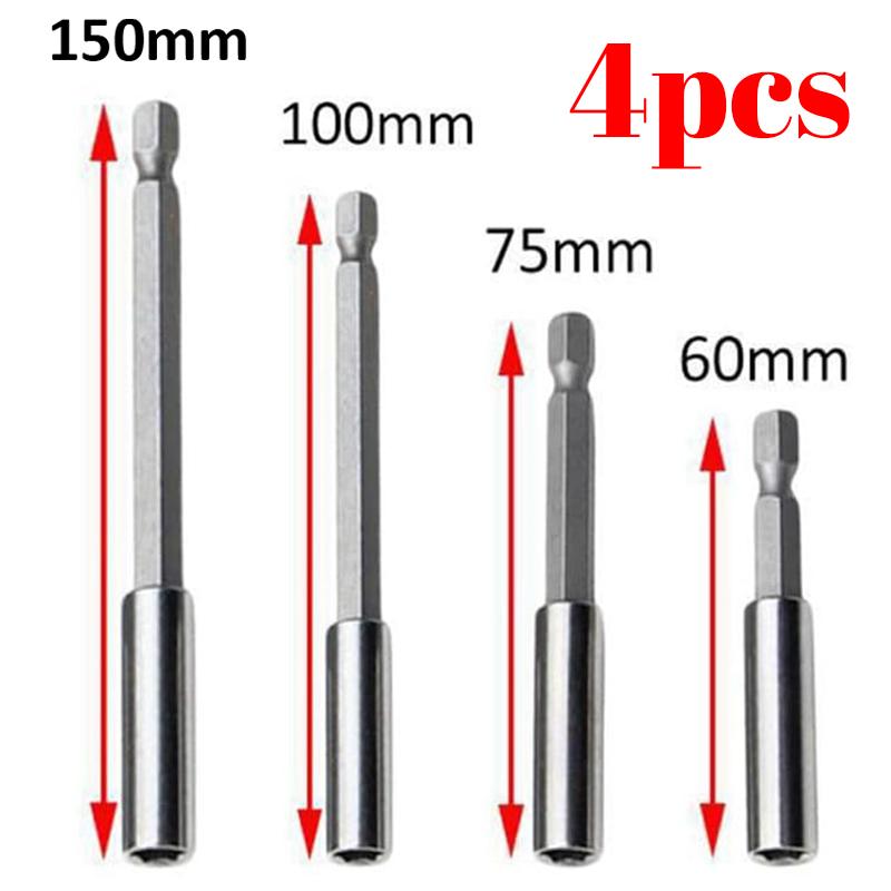 60/75/100/150mm Magnetic Screwdriver Extension Connecting Rod Hexagonal Handle Carbon Steel Screwdriver Joint Holder Power Tools