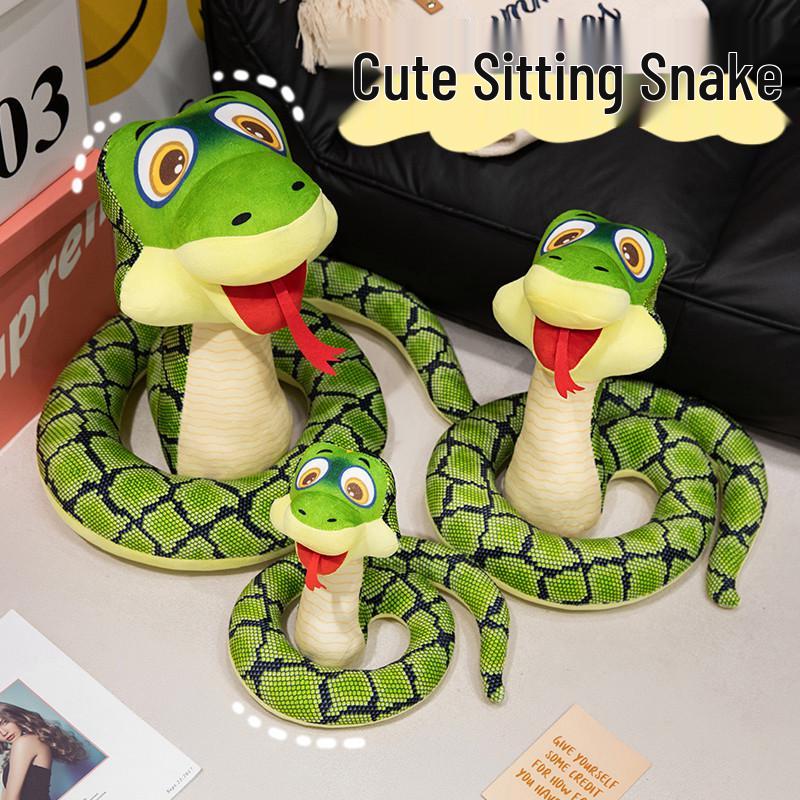 

Derpy Snake Simulation Plush Toy - Cobra Prank Mascot Doll 25 cm