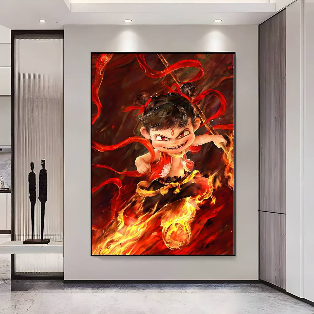 Chinese Anim Nezha Poster HD Posters Self Adhesive Waterproof Ideal for Living Room Bedroom Bar Decoration