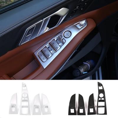 Autofensterglas-Liftschalter-Taste Bedienfeld Rahmenabdeckung Verkleidung für BMW X5 G05 X7 G07 -2022 Autoinnenausstattung