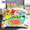 Yo Gabba Gabba! Set cu model cuvertură de pat Decorațiune interioară Cadou (1 * față de plapumă + 2 * fețe de pernă fără umplutură)