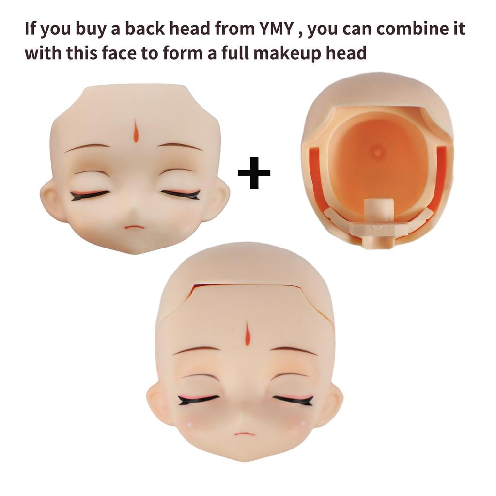YMY Makeup Doll Face Doll Action Figure Accessories Ob11 Doll Accessories DIY Toy Gift Suitable for GSC 112 Scale Doll Head