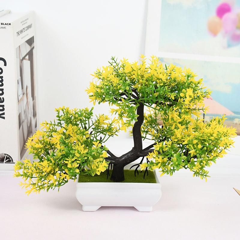 Kunstige planter Bonsai Liten Trepotte Falske Plante Blomster Potte Ornamenter For Hjem Rom Bord Dekorasjon Hotell Hage Dekor