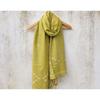 Used D20 Pistachio Jamdani Hand-spun Hand-woven Indian Cotton Large Stole