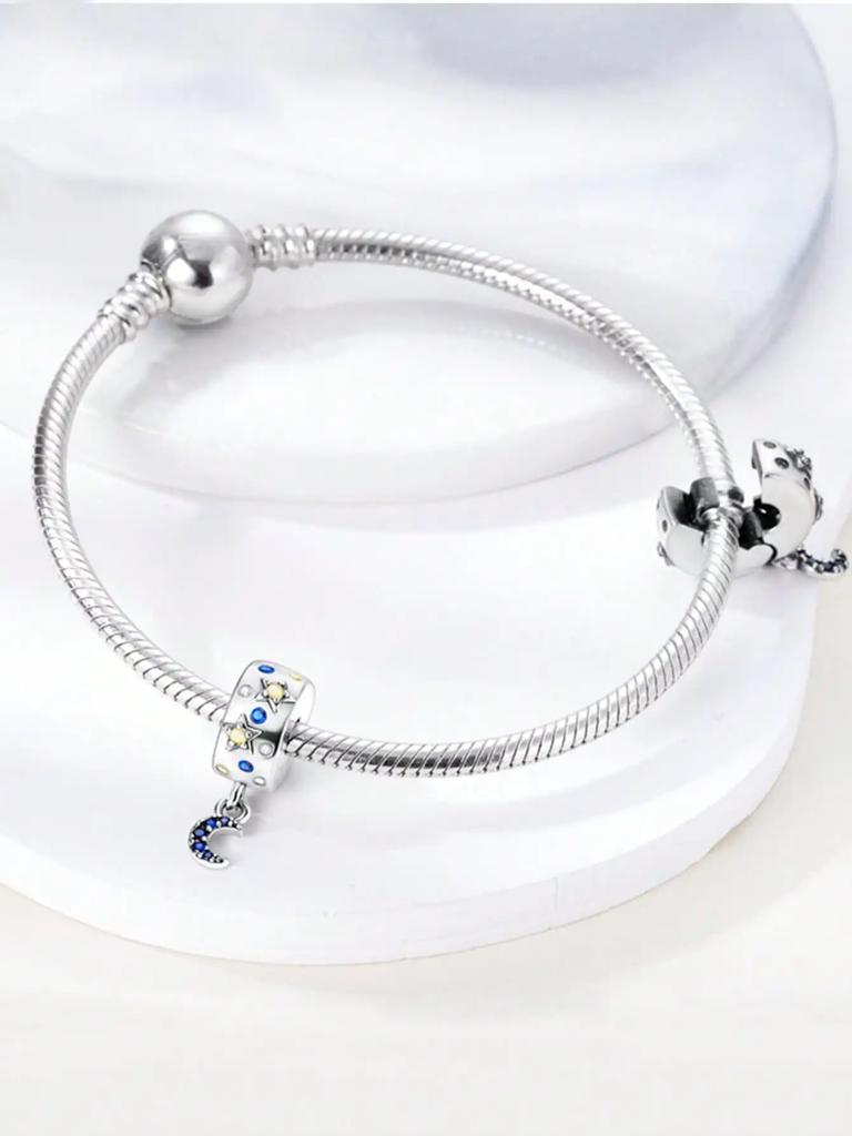Copper Plated Original Charms Cstars And Moon Beads Clips And Spacers Beads Fit Bracelet Women'S Jewelry Gift