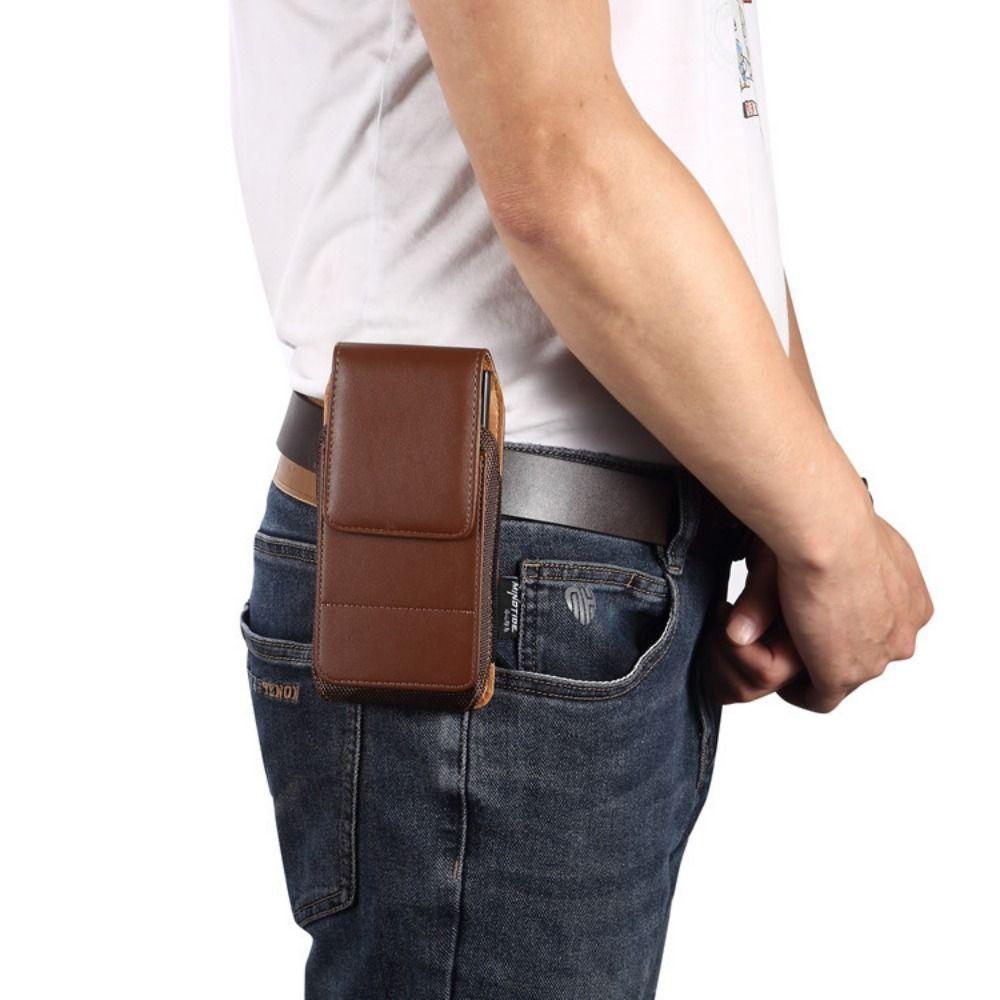Card Slot PU Leather Belt Clip Case Textured Design Vertical Cover  for Everyday Use