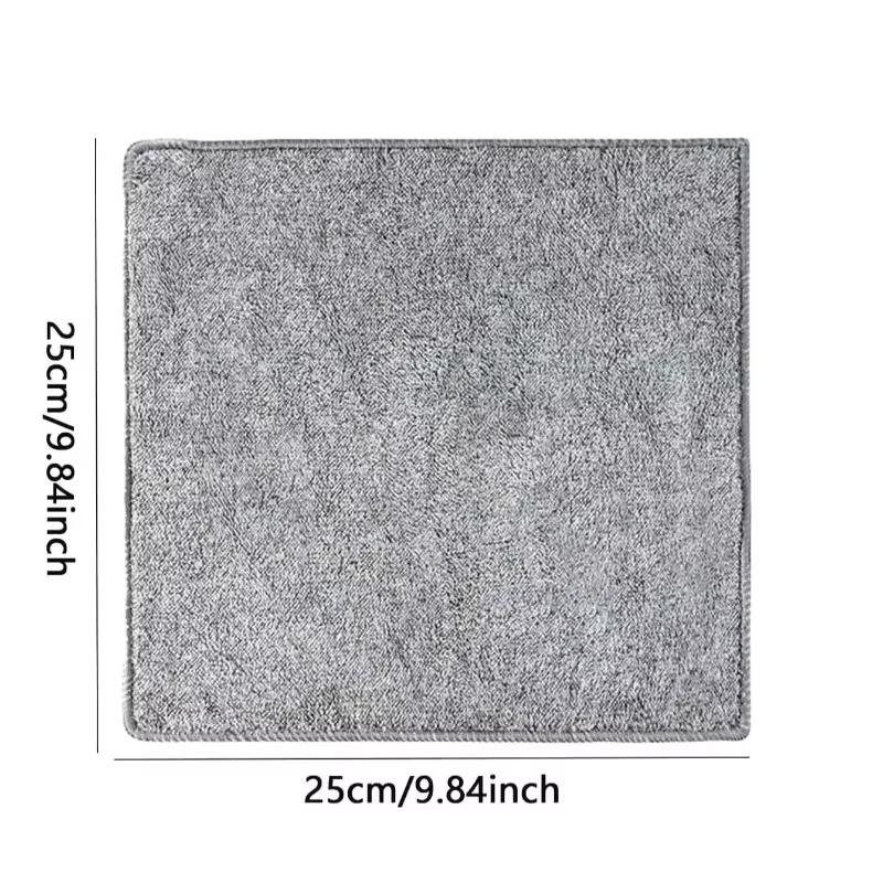 5-10pcs Bamboo Charcoal Fiber Cleaning Cloth Thickened Absorbent Non Stick Oil Cloths Shed-Free Kitchen Household Cleaning Cloth