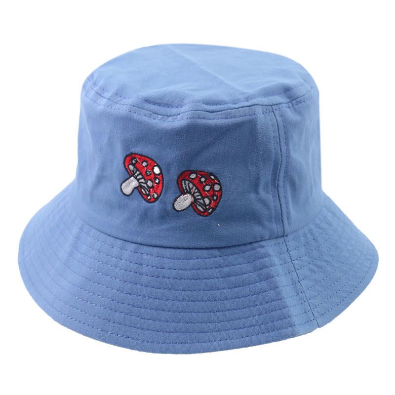 Fashionable Mushroom Embroidered Fisherman Hat For Men And Women In Spring