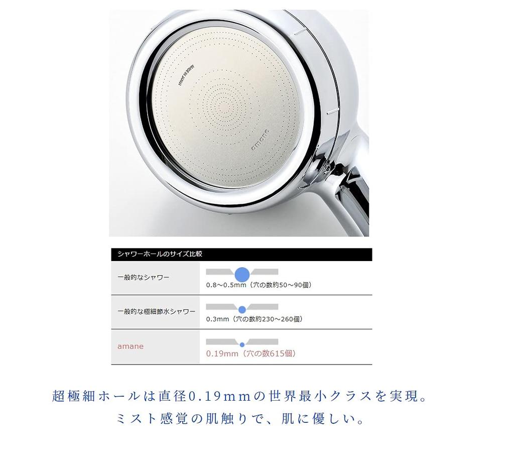amane shower head Effective for low water pressure Comes with 3 types of adapters Easy to replace in Soft blue Amane/Amane (soft blue) [Made Japan]