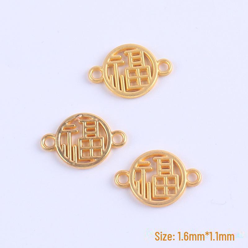 Sand Gold Electroplated Alloy Bracelet Pendant with Nafu Braid