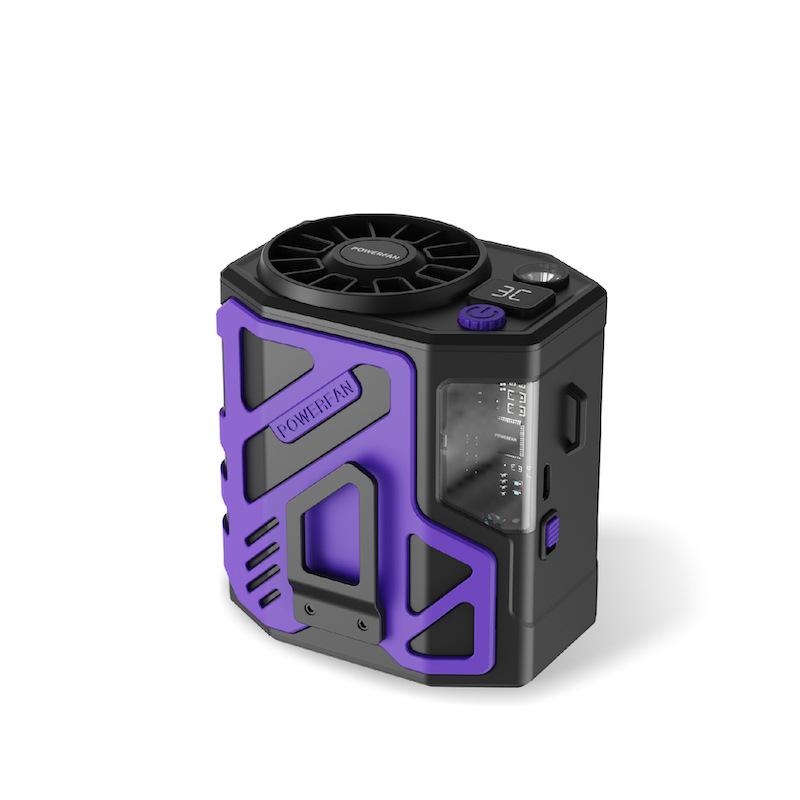 Mecha Tragbarer Hüft-Hängeventilator: Starker Wind, USB-wiederaufladbar, Ideal für Baustellen.